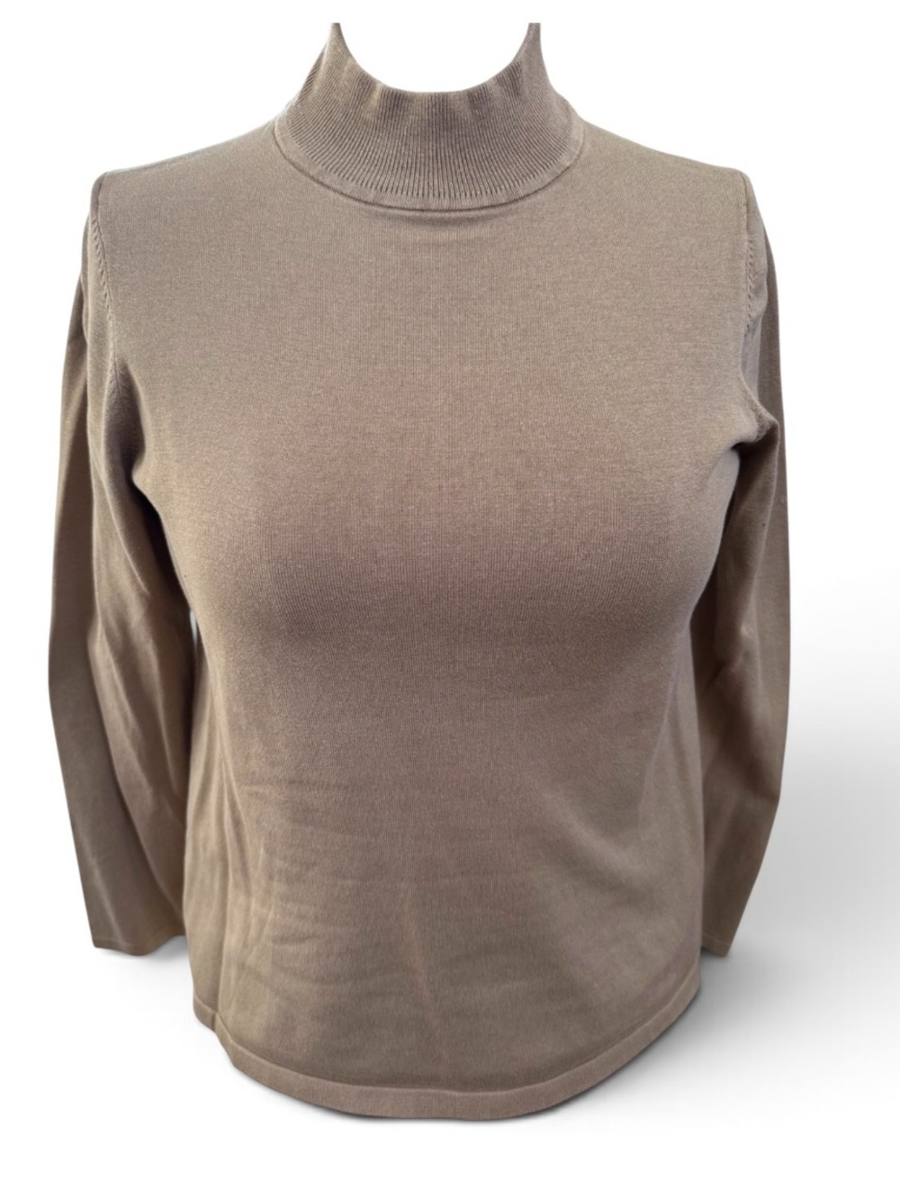 Pendleton Taupe Silk & Cotton Turtleneck Sweater